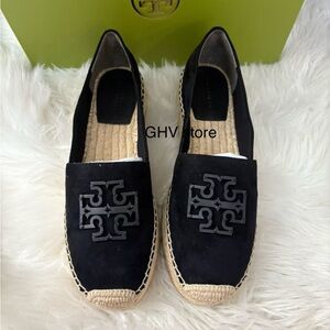 Tory Burch Signature Logo Cut Out Platform Espadrille Sneaker Shoes